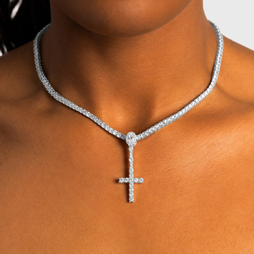 Halo Cross w/Tennis Chain