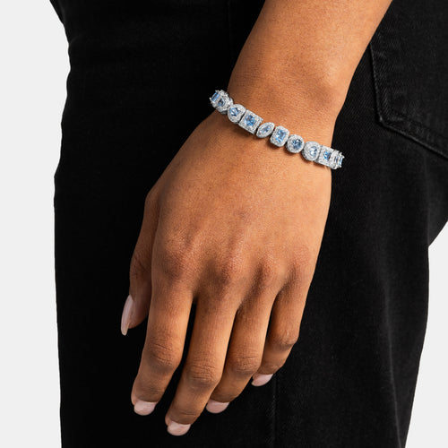 Blue Multi Cut Tennis Bracelet