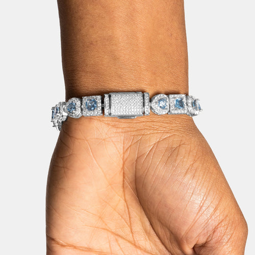 Blue Multi Cut Tennis Bracelet