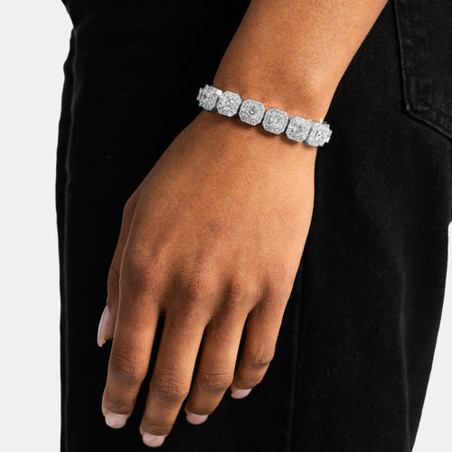 Moissanite Cluster Tennis Bracelet