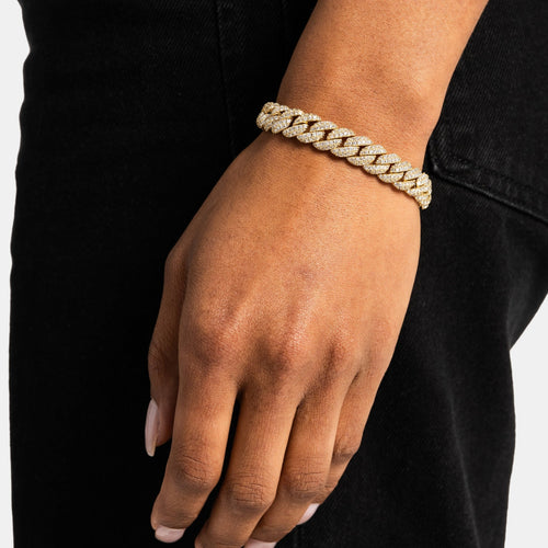 8.5mm Iced Cuban Bracelet Gold
