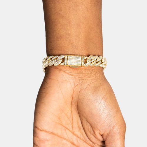 8.5mm Iced Cuban Bracelet Gold