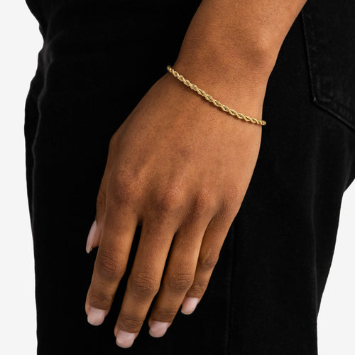 3mm Rope Bracelet Gold