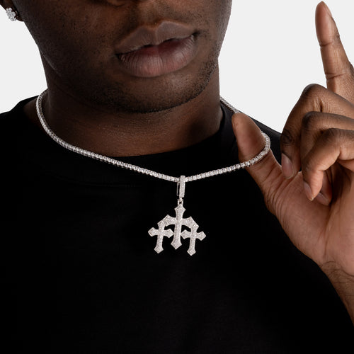 Moissanite Triple Cross Pendant