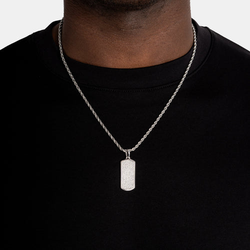 Dog Tag Moissanite Pendant