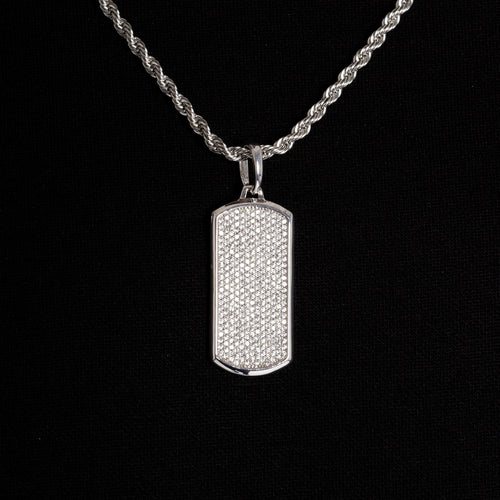 Dog Tag Moissanite Pendant