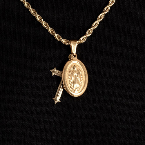 St.Mary & Cross Pendant Gold