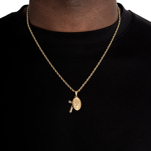 St.Mary & Cross Pendant Gold