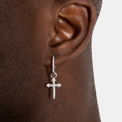 Moissanite Cross Dagger Earrings