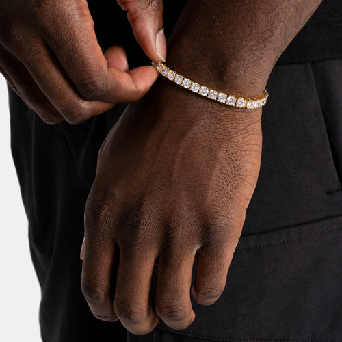 5mm Moissanite Tennis Bracelet Gold Vermeil