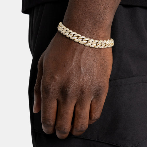 8.5mm Iced Cuban Bracelet Gold