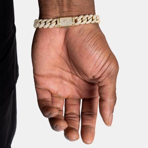 8.5mm Iced Cuban Bracelet Gold
