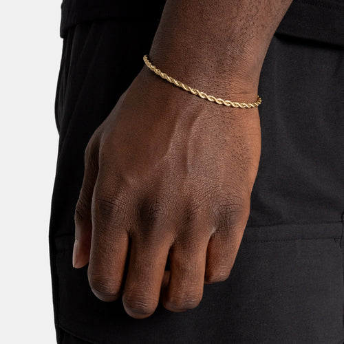 3mm Rope Bracelet Gold