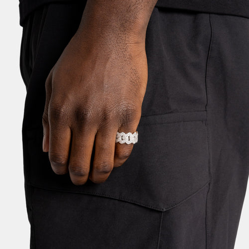 Moissanite Prong Cuban Ring