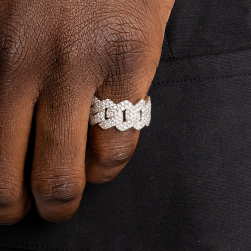 Moissanite Prong Cuban Ring