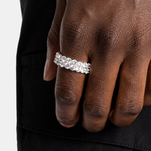 Moissanite Double Tennis Ring S925