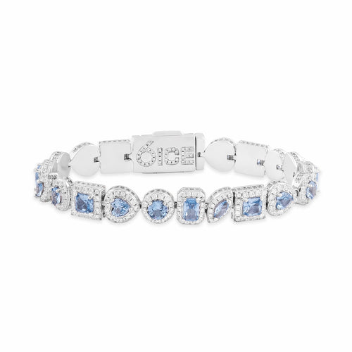 Blue Multi Cut Tennis Bracelet