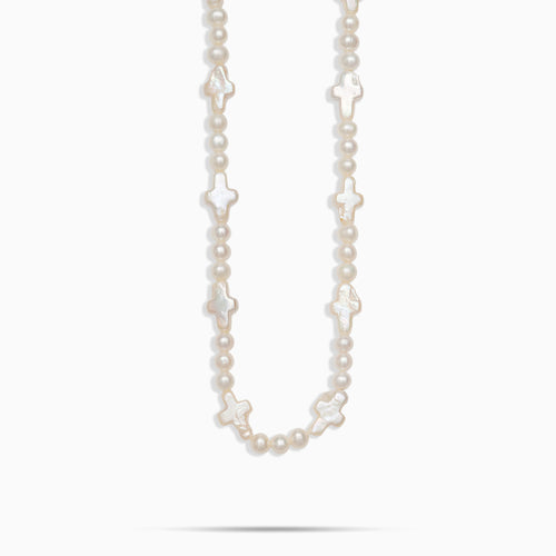 Cross Freshwater Pearl Chain