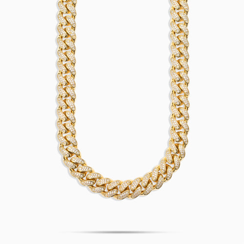 12mm Iced Cuban Chain Gold
