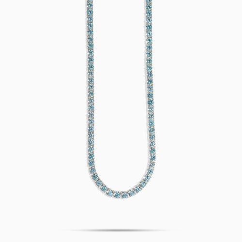 5mm Blue Moissanite Tennis Chain