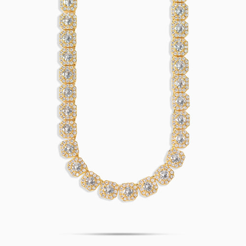 Cluster Tennis Chain Gold