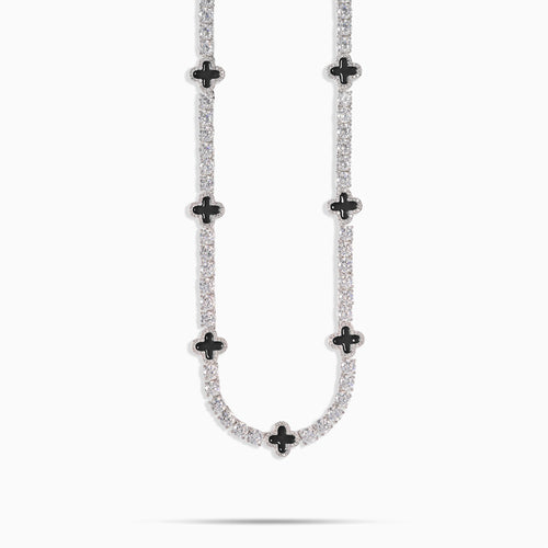 Black Clover Moissanite Tennis Chain