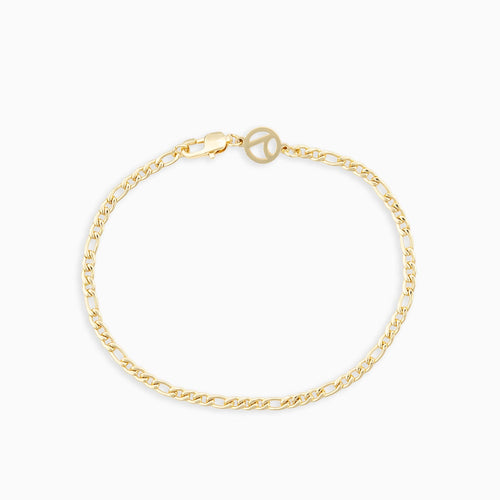 3mm Figaro Bracelet Gold