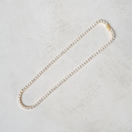 5mm Moissanite Tennis Chain Gold Vermeil