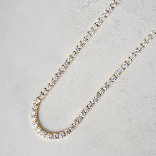 5mm Moissanite Tennis Chain Gold Vermeil