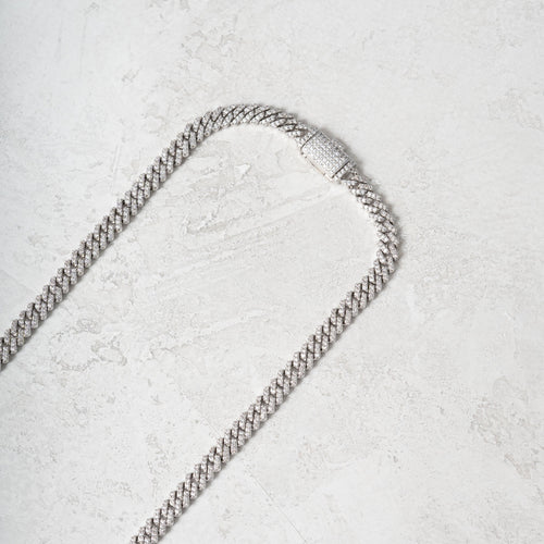 5mm Moissanite Prong Cuban Chain