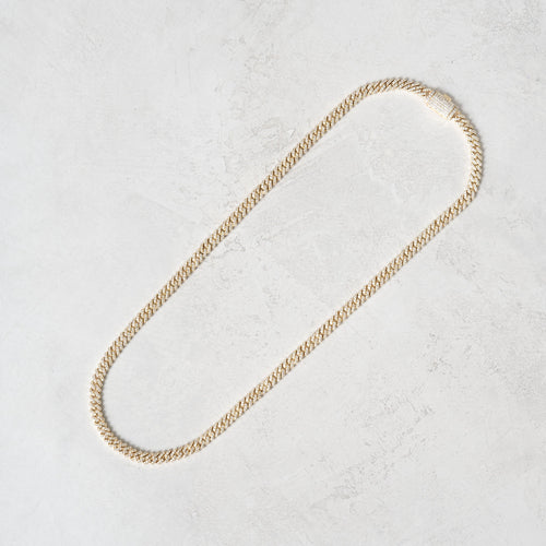 5mm Moissanite Cuban Chain Gold Vermeil