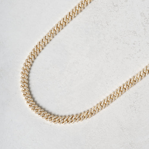 5mm Moissanite Cuban Chain Gold Vermeil