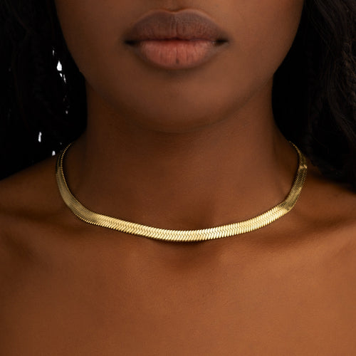 6mm Herringbone Chain Gold