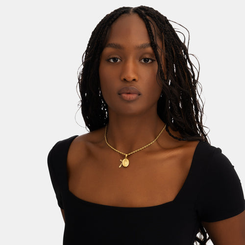 St.Mary & Cross Pendant Gold