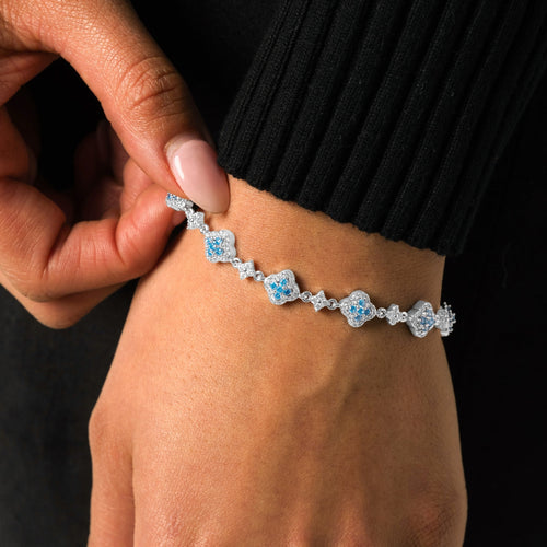Blue Glacier Clover Bracelet