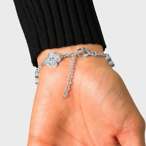 Iced Pearl Clover Bracelet