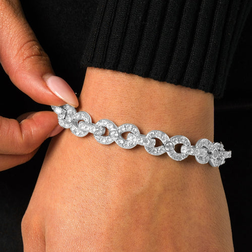 10mm Iced Infitnity Link Bracelet