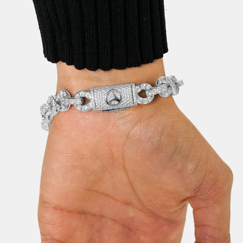 10mm Iced Infitnity Link Bracelet