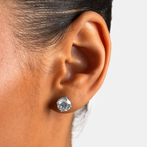8mm Round Cut Earrings