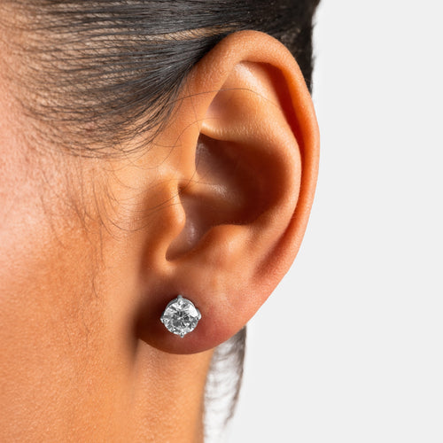 6mm Round Cut Earrings Moissanite