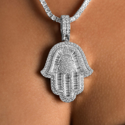 Baguette Hamsa Pendant