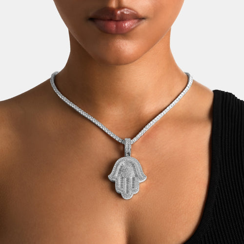 Baguette Hamsa Pendant