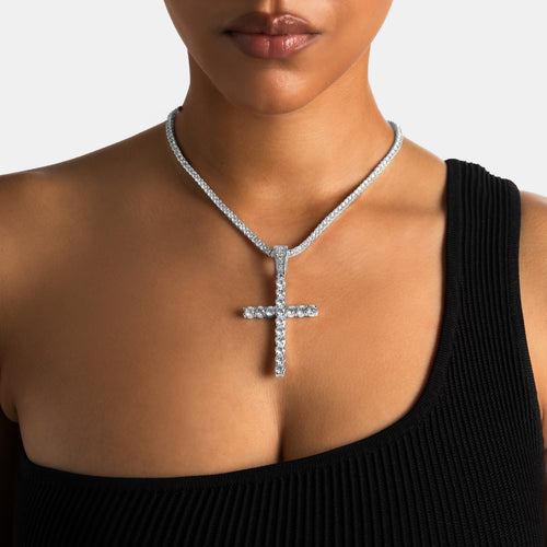 Large Diamond Cross Pendant