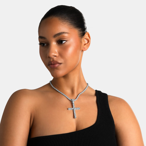 Large Diamond Cross Pendant