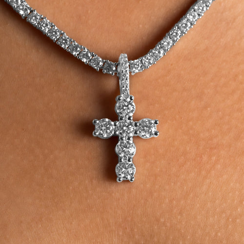 Micro Iced Cross Pendant