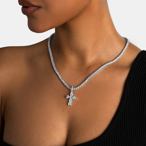Micro Iced Cross Pendant