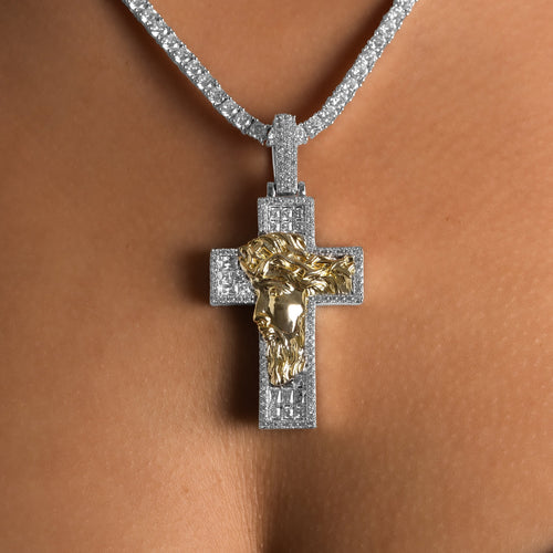 Jesus Face Cross Pendant