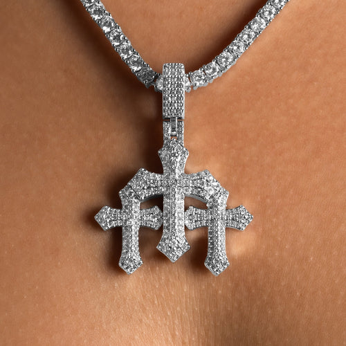 Micro Triple Cross Pendant