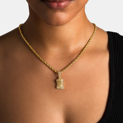 Micro Jesus Pendant Gold