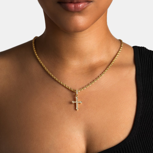 Moissanite Celtic Cross Pendant Gold